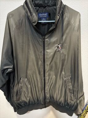 Duckster Men's Vintage Bomber Jacket with Embroidered MickeyMouse Golfer